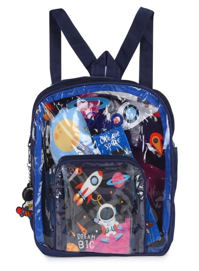 Jiada Space Theme Clear Bag Stationery Kit | Combination of 12 Stationery Items | Travel Friendly Back Pack Bag | Ideal for Kids Gifting - Image 1